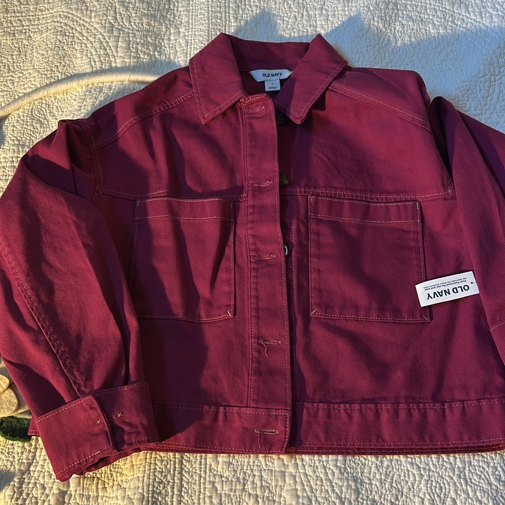 Old Navy jacket duo. Pink jacket: NWT size S. Brown jacket worn once size XS - Picture 4 of 7